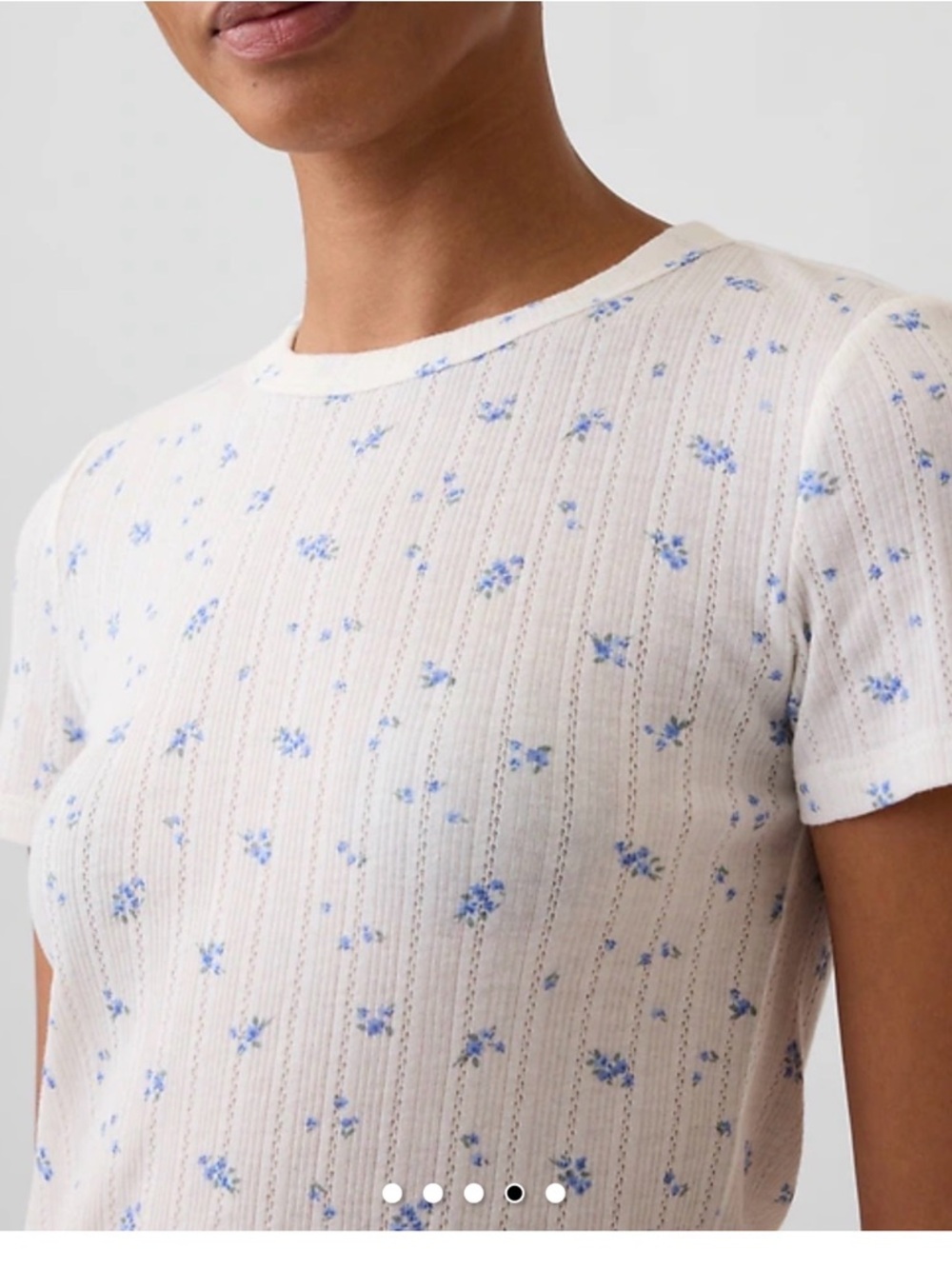 Essential Ribbed Pointelle T-Shirt